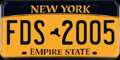 NY license plate FDS2005