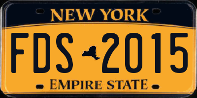 NY license plate FDS2015
