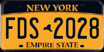 NY license plate FDS2028