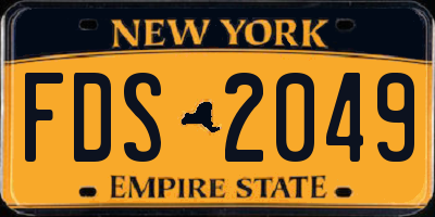 NY license plate FDS2049