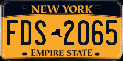 NY license plate FDS2065