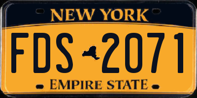 NY license plate FDS2071