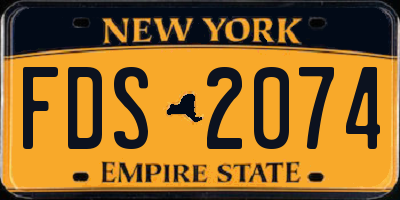 NY license plate FDS2074