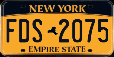 NY license plate FDS2075