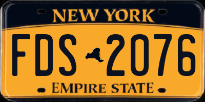 NY license plate FDS2076