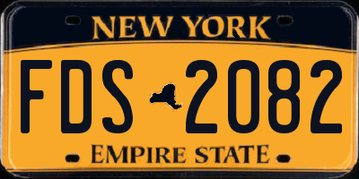 NY license plate FDS2082