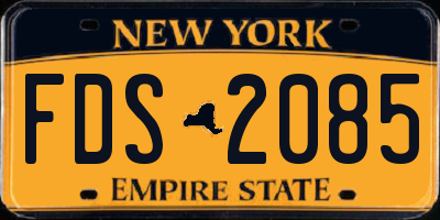 NY license plate FDS2085