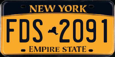 NY license plate FDS2091