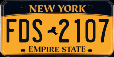 NY license plate FDS2107