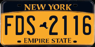 NY license plate FDS2116