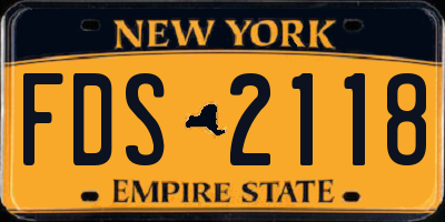 NY license plate FDS2118