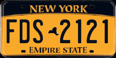 NY license plate FDS2121