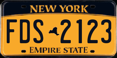 NY license plate FDS2123
