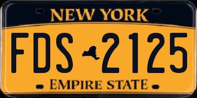 NY license plate FDS2125