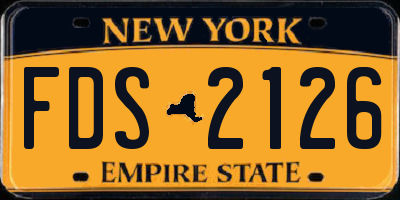 NY license plate FDS2126