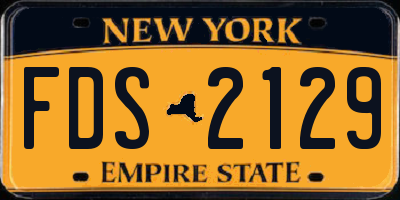 NY license plate FDS2129