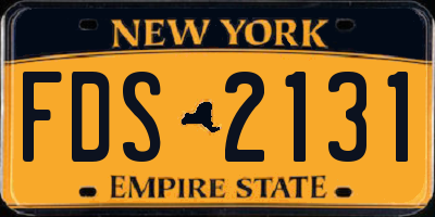 NY license plate FDS2131
