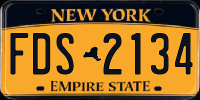 NY license plate FDS2134