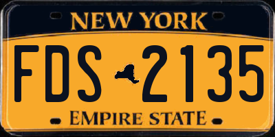 NY license plate FDS2135