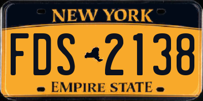 NY license plate FDS2138