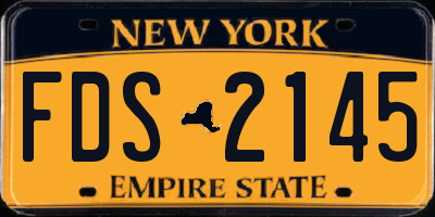 NY license plate FDS2145