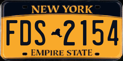 NY license plate FDS2154