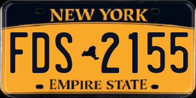 NY license plate FDS2155