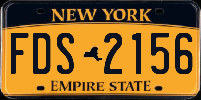 NY license plate FDS2156