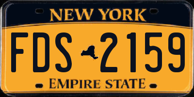 NY license plate FDS2159