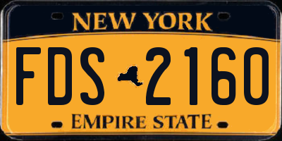 NY license plate FDS2160