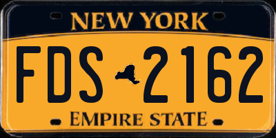 NY license plate FDS2162