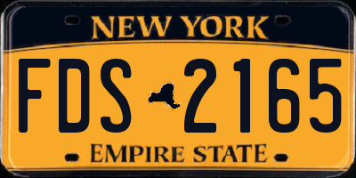 NY license plate FDS2165
