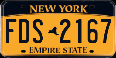 NY license plate FDS2167