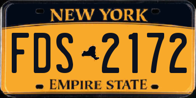 NY license plate FDS2172