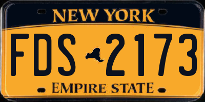 NY license plate FDS2173