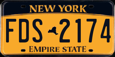 NY license plate FDS2174