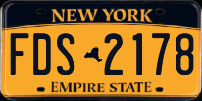 NY license plate FDS2178