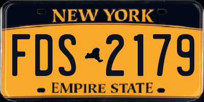 NY license plate FDS2179