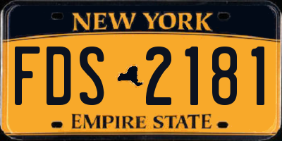 NY license plate FDS2181