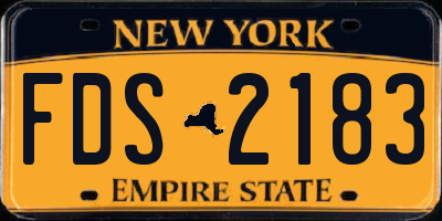 NY license plate FDS2183