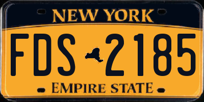 NY license plate FDS2185