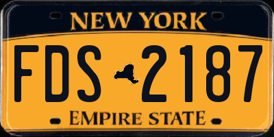 NY license plate FDS2187