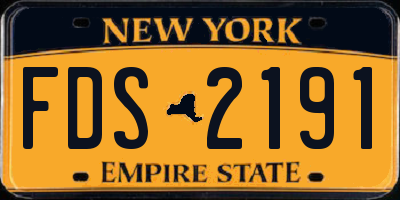 NY license plate FDS2191