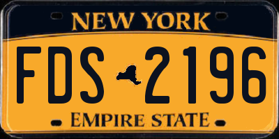 NY license plate FDS2196