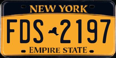 NY license plate FDS2197
