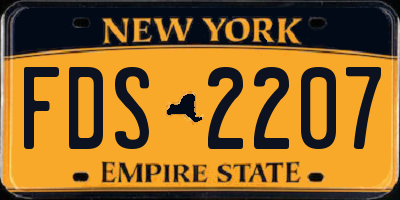 NY license plate FDS2207