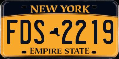 NY license plate FDS2219