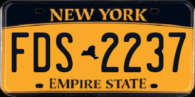 NY license plate FDS2237