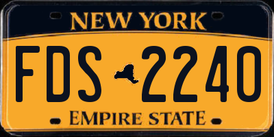 NY license plate FDS2240
