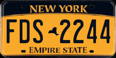 NY license plate FDS2244